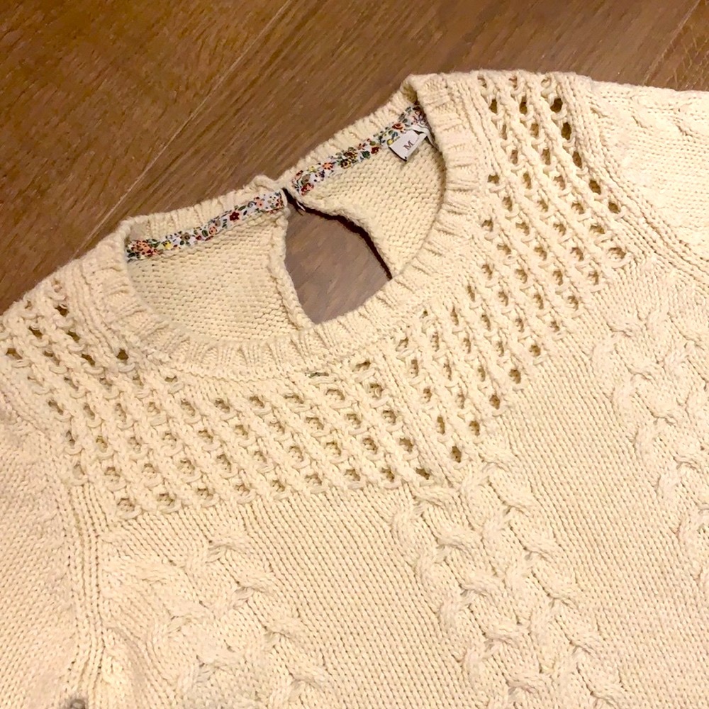 Element cable knit cream dress, Sz M.